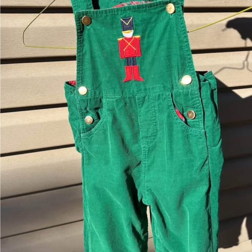 Florence Eiseman Green Overalls with Toy Soldier